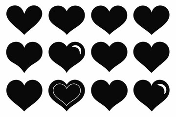 
Heart shape icons set, Heart vector icon, Set of love symbols
