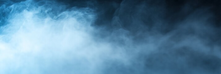 Obraz premium Fog and mist effect on BLUE background.