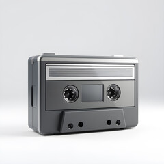 Fototapeta premium Retro audio cassette tape on a white background. 3d rendering