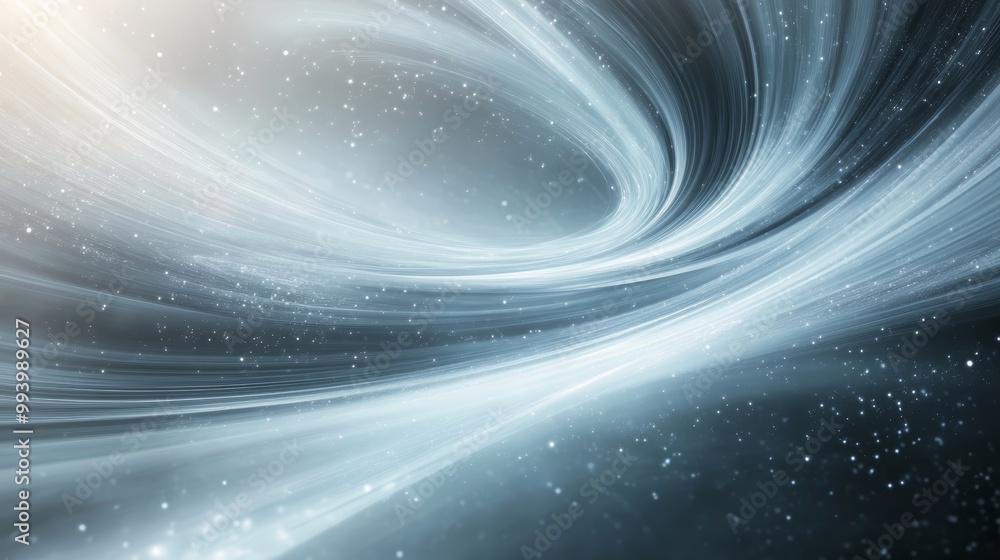 Poster a mesmerizing abstract swirl of light and dark colors, creating a sense of depth and motion in a cos