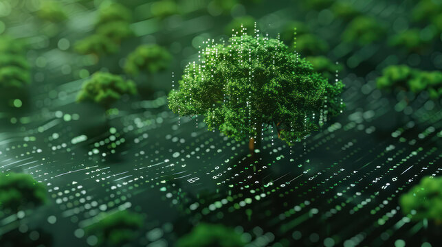 A business adopting sustainable software development practices, focusing on green computing and cloud optimization.