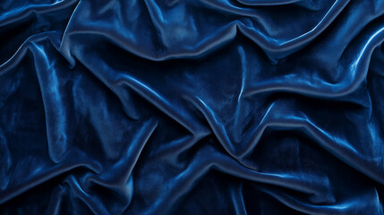 Fototapeta premium Luxurious royal blue velvet fabric drapes for elegant background design