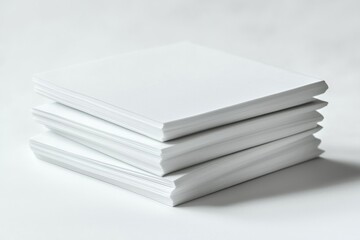 Blank A4 Stacked Paper Mockup isolated created with Generative AI