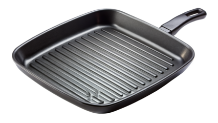 sleek grill pan with smooth, non stick surface and ridges, perfect for cooking delicious grilled meals. Its modern design enhances any kitchen setting