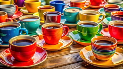 Cozy Coffee Cups Arranged for a Warm Gathering at a Casual Event with Friends and Conversations