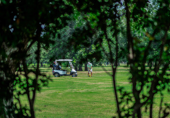 A man on the golf coarse