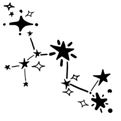 black and white stars