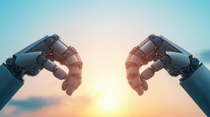 Robotic machines building a bridge made from nanomaterials and glass-reinforced concrete, with holographic data guiding the process, Futurism, Digital Art