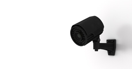 Security camera isolated on white background with clipping paths