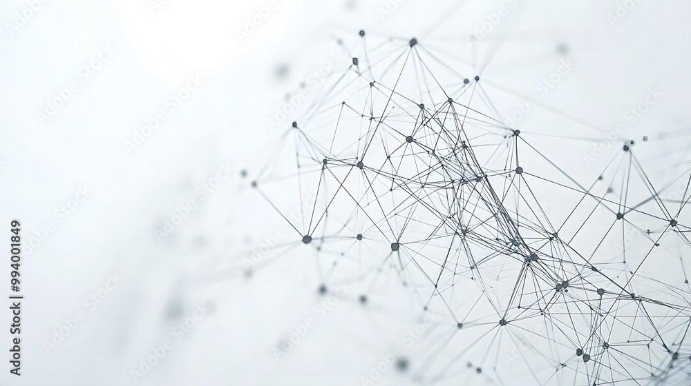 Poster abstract network of interconnected lines and nodes