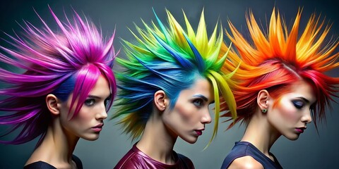 Obraz premium Creative Spiky Hair Styles for Unique Looks and Fashion Statements in Modern Hair Design Trends