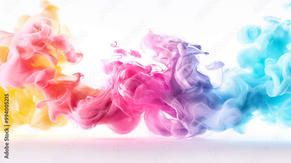 Aufkleber a dynamic arrangement of colorful smoke elegantly flows and intertwines, creating a captivating back