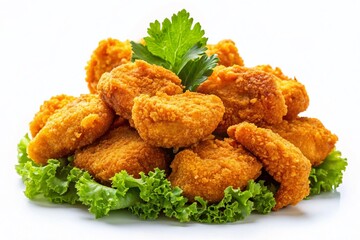 Crispy Chicken Nuggets on Transparent Background Ideal for Food Menus and Culinary Presentations