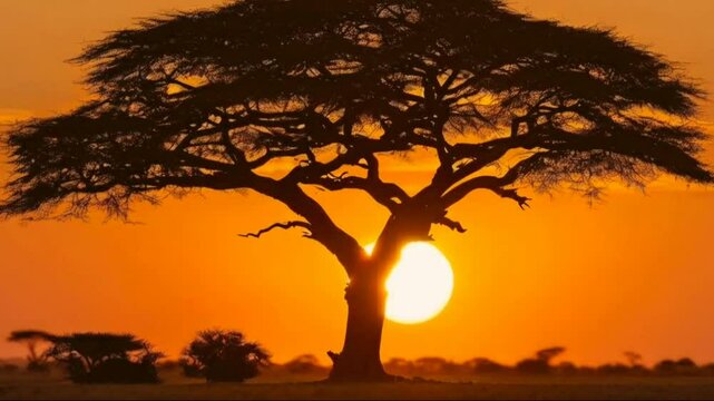 sunset in the forest