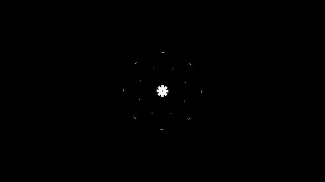 Set burst Explosive shapes and lines explosion animation Motion Graphic Elements with Alpha Channel on black screen background.Animation of Circle Burst,