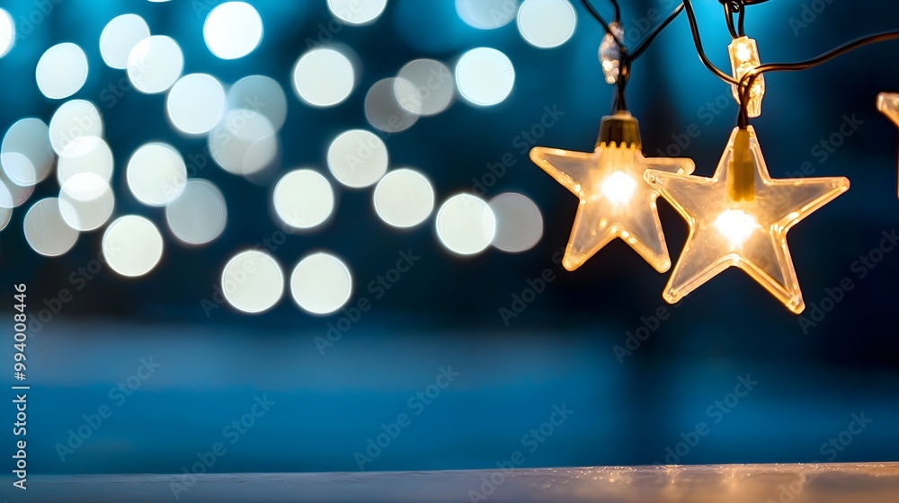 Poster Enchanting Starry Nightscape - Illuminated Dreamscape with Twinkling Lights and Soft Luminescence Capturing the Serenity and Wonder of a Magical Nighttime Ambiance
