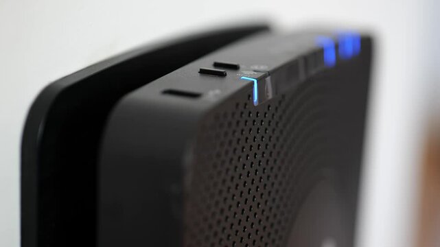 Dark mood of an internet router or modem