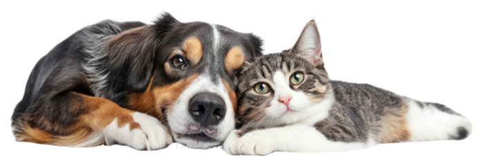 PNG Dog cat together friendship love