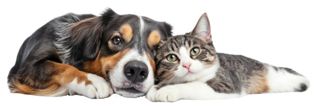 PNG Dog cat together friendship love