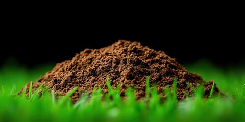 Fresh Soil Heap in Green Grass