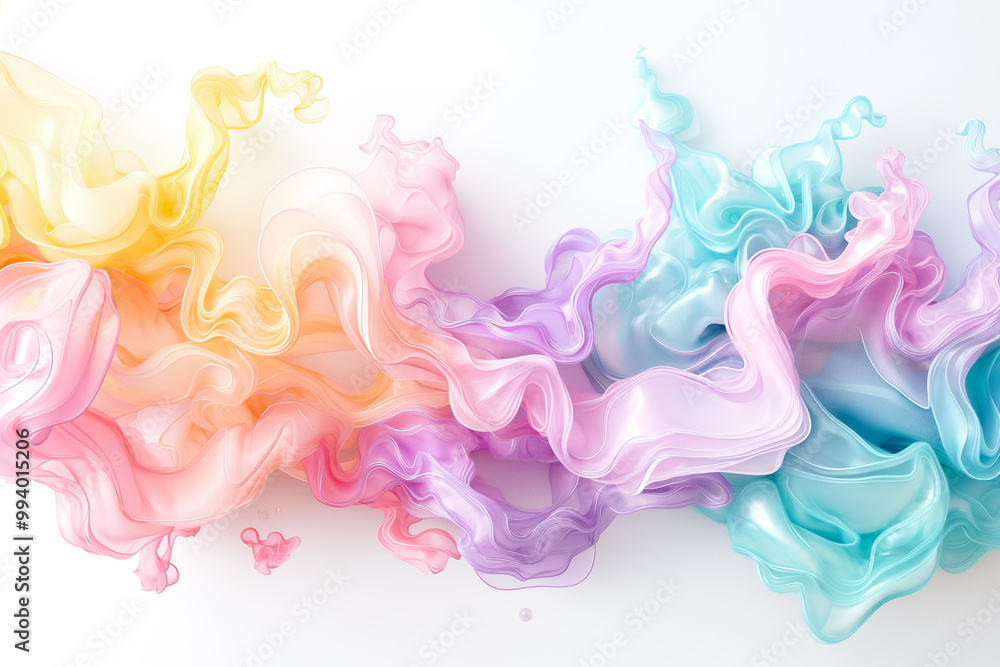 Poster pastel colored swirls blend seamlessly, creating an abstract design that evokes a sense of calm and 