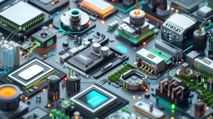 Fototapeta premium A comparison of hardware systems across industries, highlighting key components and use cases for efficient computing.