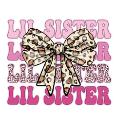 Coquette bow Little sister svg png,Coquette bow Little sister svg png, lil sis png svg, coquette dalmatian dots bow, Retro vintage, sister png svg, sister graphic, leopard
