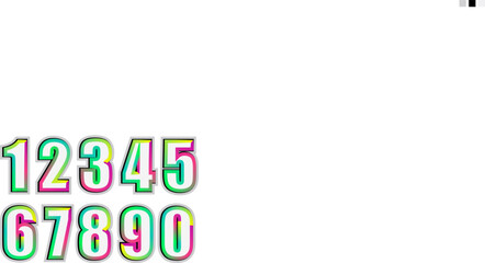 Vector set of number, numbers, number icons for 0 - 9