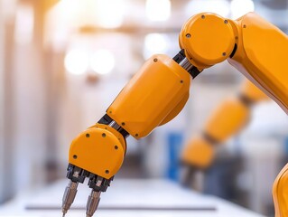 Advanced robotics integrating electronic parts on a production line, automation-driven manufacturing