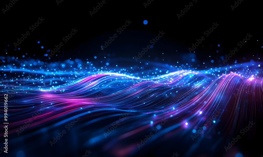 Aufkleber abstract background with colorful glowing lines, creating a dynamic and energetic atmosphere, genera