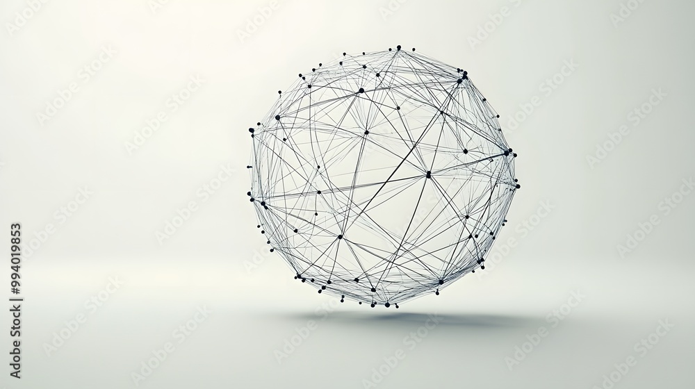 Poster abstract 3d sphere with interconnected nodes