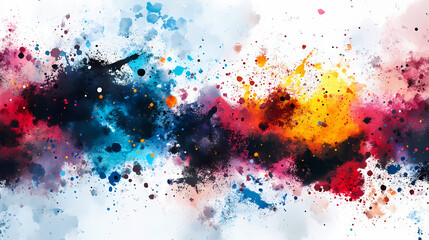 Fototapeta premium Vibrant mosaic of splashes and spots in a dynamic watercolor composition. Dynamic Composition. Illustration