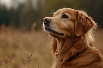 Obraz premium Golden Retriever, Dog Portrait Photography, Golden Retriever Close-up, Golden Retriever Pet Photo, High Quality Dog Image