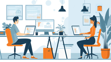 Fototapeta premium A comparison of the best remote work software, focusing on collaboration, security, and ease of use for distributed teams.