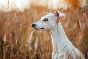 Fototapeta premium Whippet, Dog Portrait Photography, Whippet Close-up, Whippet Pet Photo, High Quality Dog Image