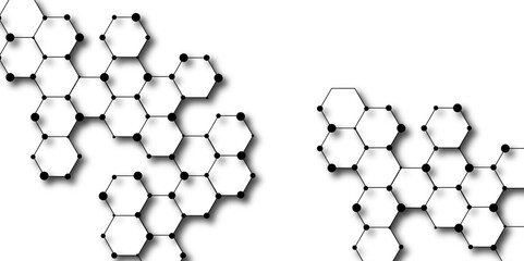 Molecular structure abstract tech background. Geometric white background. .white background Futuristic blue neon honeycombs. Modern technology design. Vector illustration.