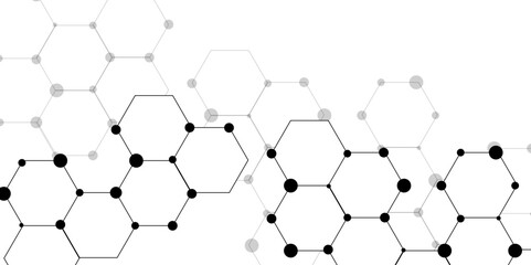 Molecular structure abstract tech background. Geometric white background. .white background Futuristic blue neon honeycombs. Modern technology design. Vector illustration.