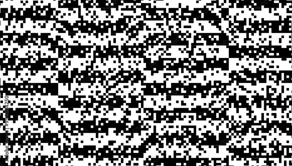 Poster black and white abstract pixel effect pattern. for background and jersey design. fully editable vect