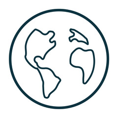 globe icon. simple vector earth. outline design style. suitable for search, world, web icons. flat design template