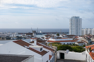 View of the city of Ponta Delgada. Sao Miguel island, Azores, Portuga