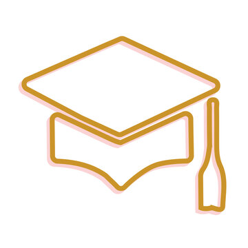recommend clip art: graduation cap icon. symbol of completion of learning. outline design style. Suitable for learning, thinking results, intelligence. vector design template