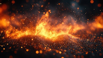 Dynamic Fire Sparks Flying Across a Black Background for Energizing Visuals