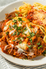 Italian Homemade Eggplant Parmesan Pasta