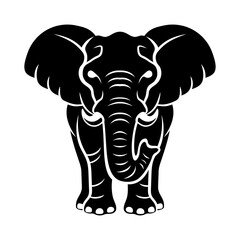 Elephant standing icon isolated on white background.