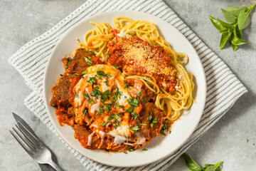 Italian Homemade Eggplant Parmesan Pasta