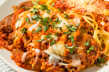 Italian Homemade Eggplant Parmesan Pasta