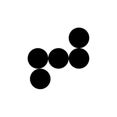5 Black dots arranged differently. vector black dots