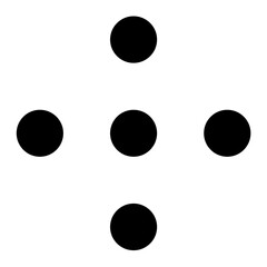5 Black dots arranged differently. vector black dots