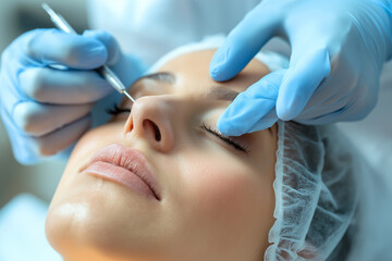 Nose augmentation at a beauty clinic. generative AI