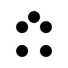 5 Black dots arranged differently. vector black dots